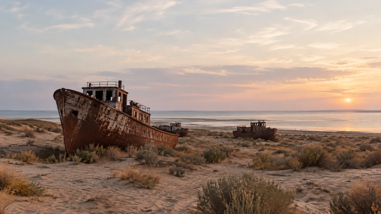 Moynaq Ship Cemetery and Aral Sea