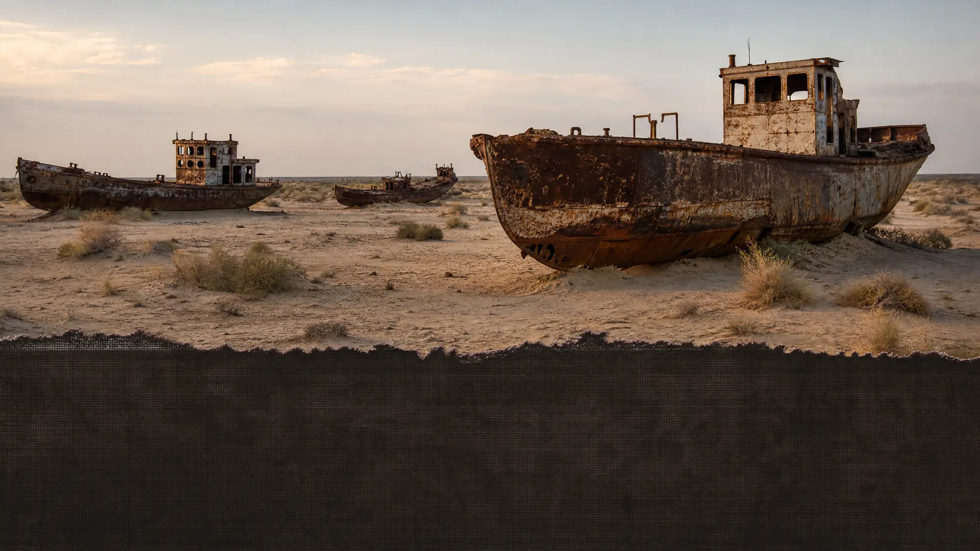 Explore rusted Soviet fishing boats in the desert. Take a 4WD tour across 150 kilometers of dried seabed to reach the retreating water.